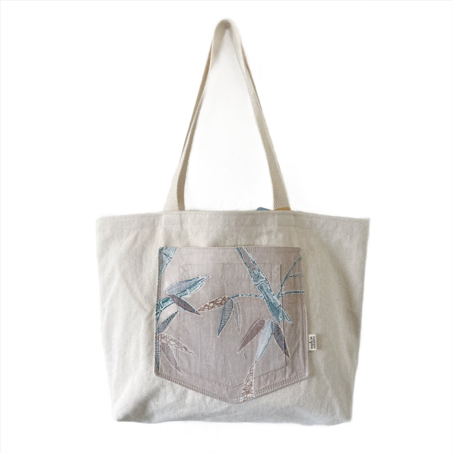 HANA HOU // Pocket Tote 002 Wide // Made in Hawaii with pre-loved aloha shirt