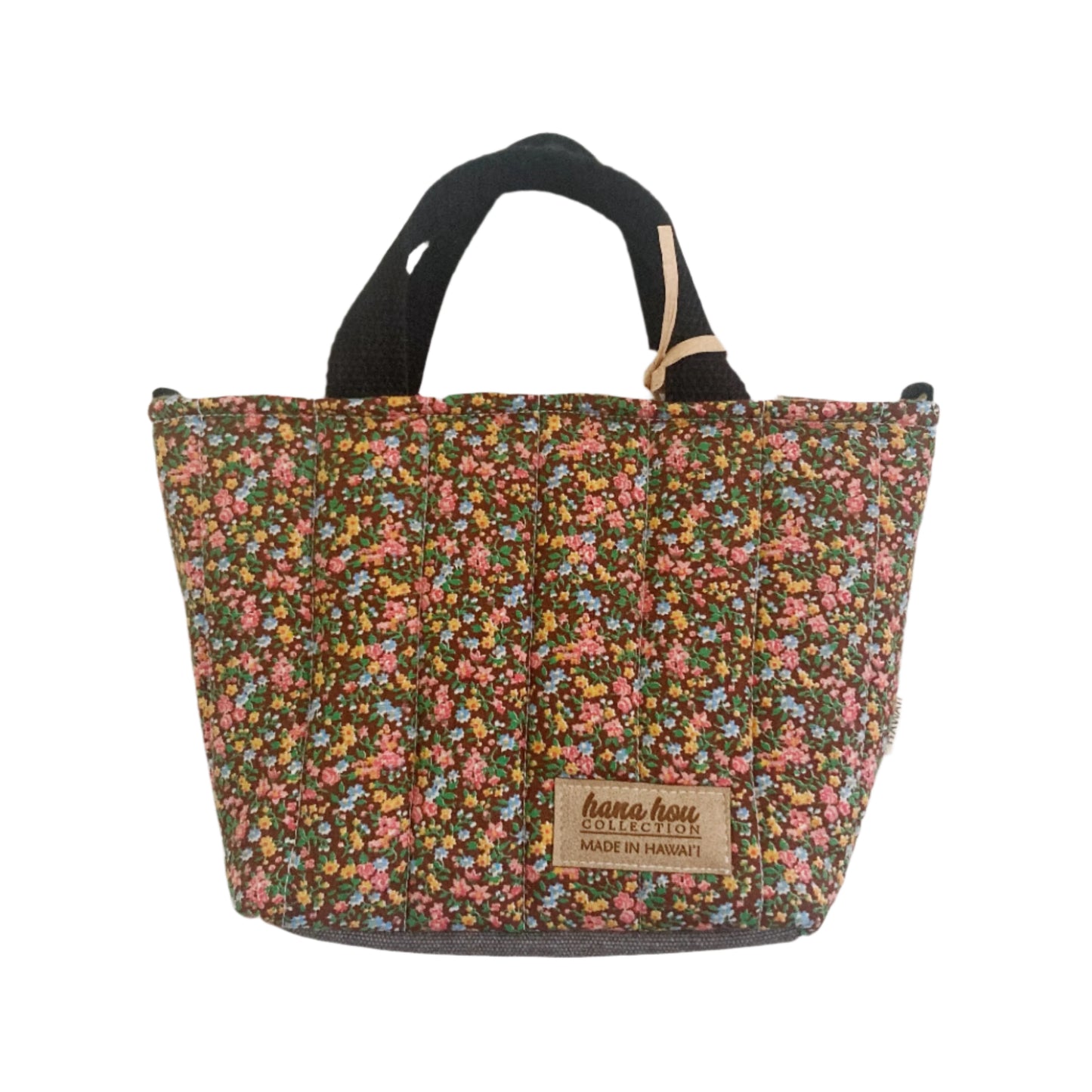 HANA HOU // PUFFY MINI CROSSBODY TOTE 001 // Made in Hawai'i with upcycled fabric