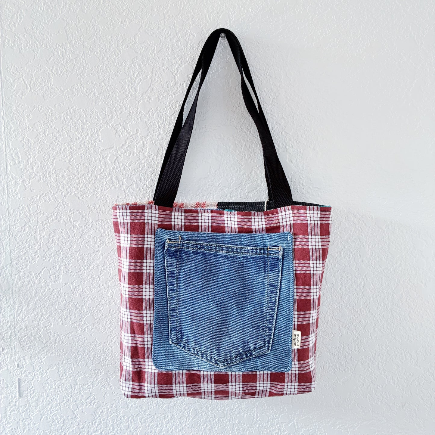 HANA HOU // REVERSIBLE! Patchy Tote 004 // Made with upcycled fabrics