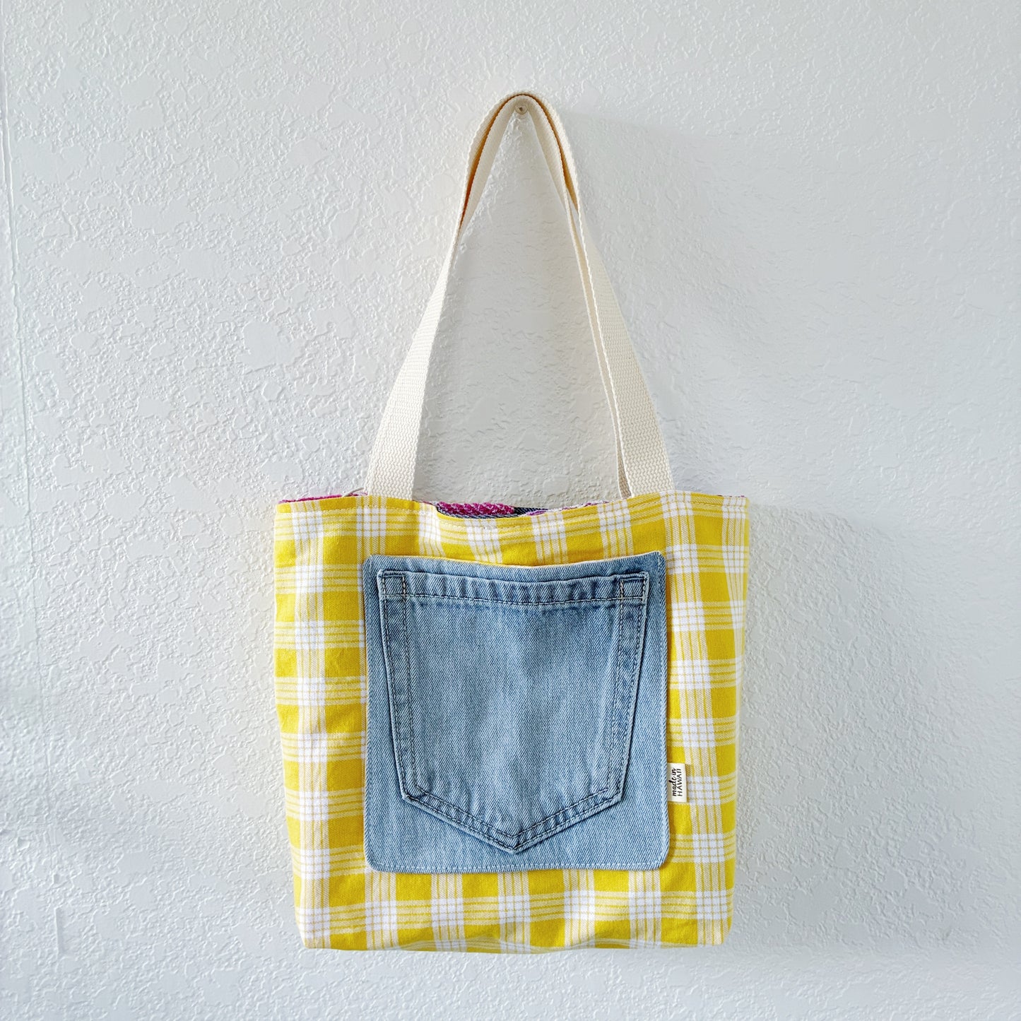 HANA HOU // REVERSIBLE! Mini Patchy Tote 004 // Made with upcycled fabrics