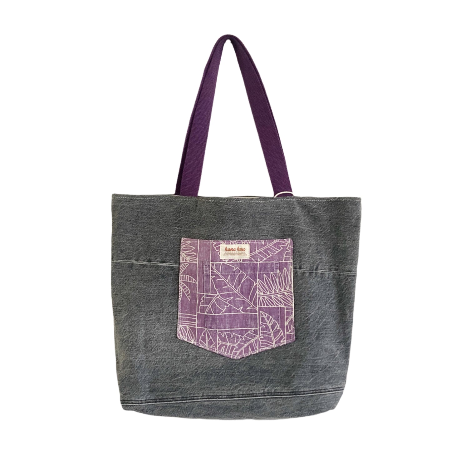 HANA HOU // Denim Pocket Tote 001 // Made in Hawai'i with upcycled fabrics