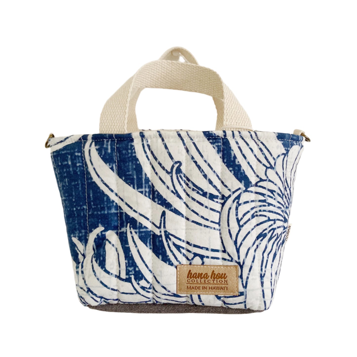 HANA HOU // PUFFY MINI CROSSBODY TOTE 008 // Made in Hawai'i with pre-loved aloha shirt