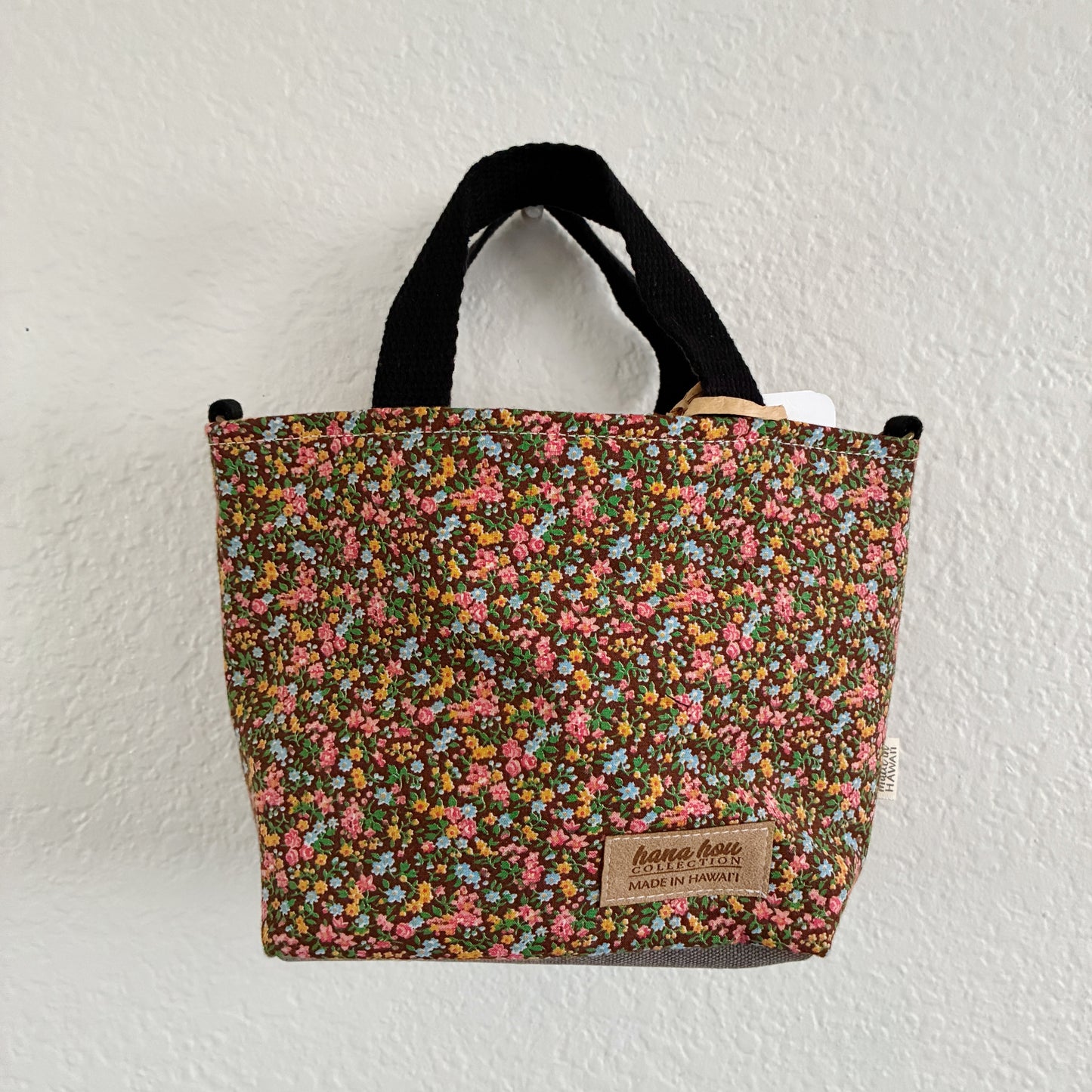 HANA HOU // Mini Tote Crossbody 009 // Made in Hawaii with upcycled fabric