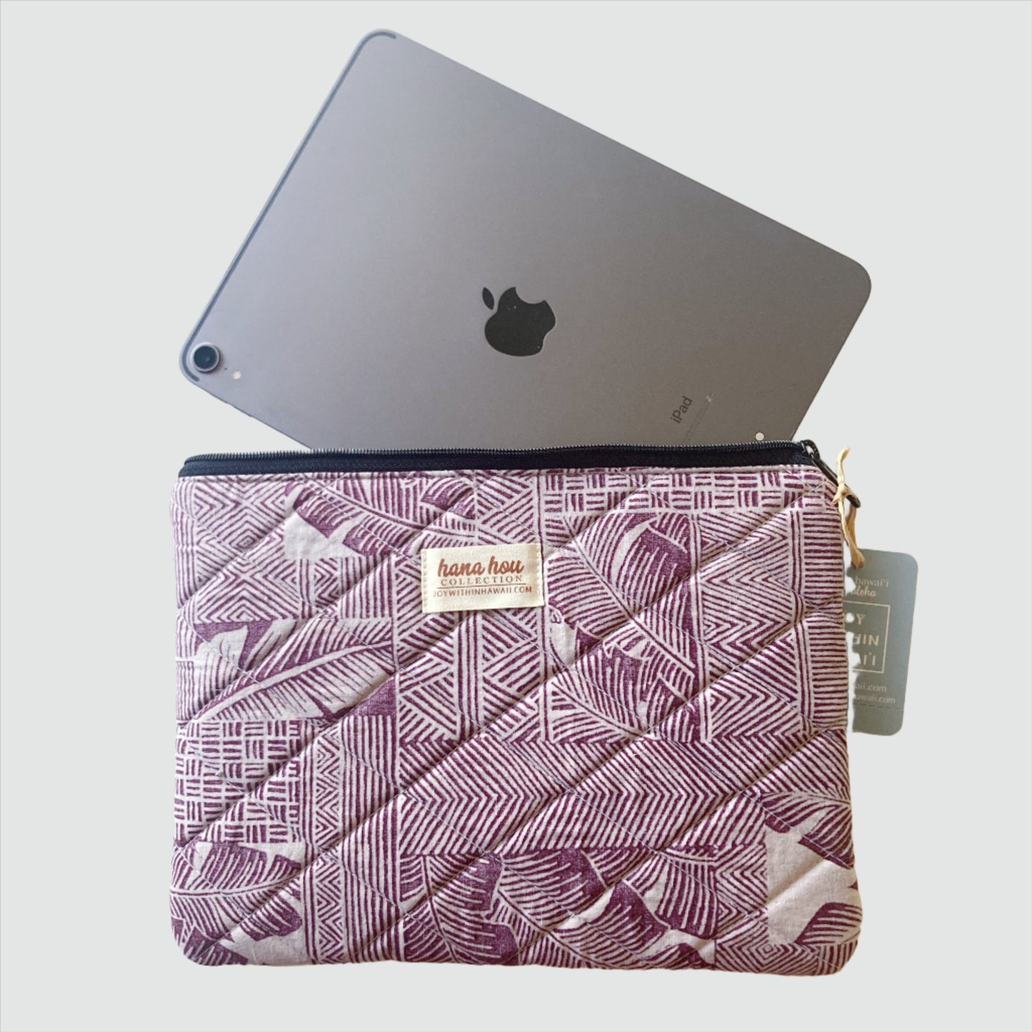 HANA HOU // Puffy iPad Sleeve 001 // Made in Hawai'i with pre-loved aloha shirt