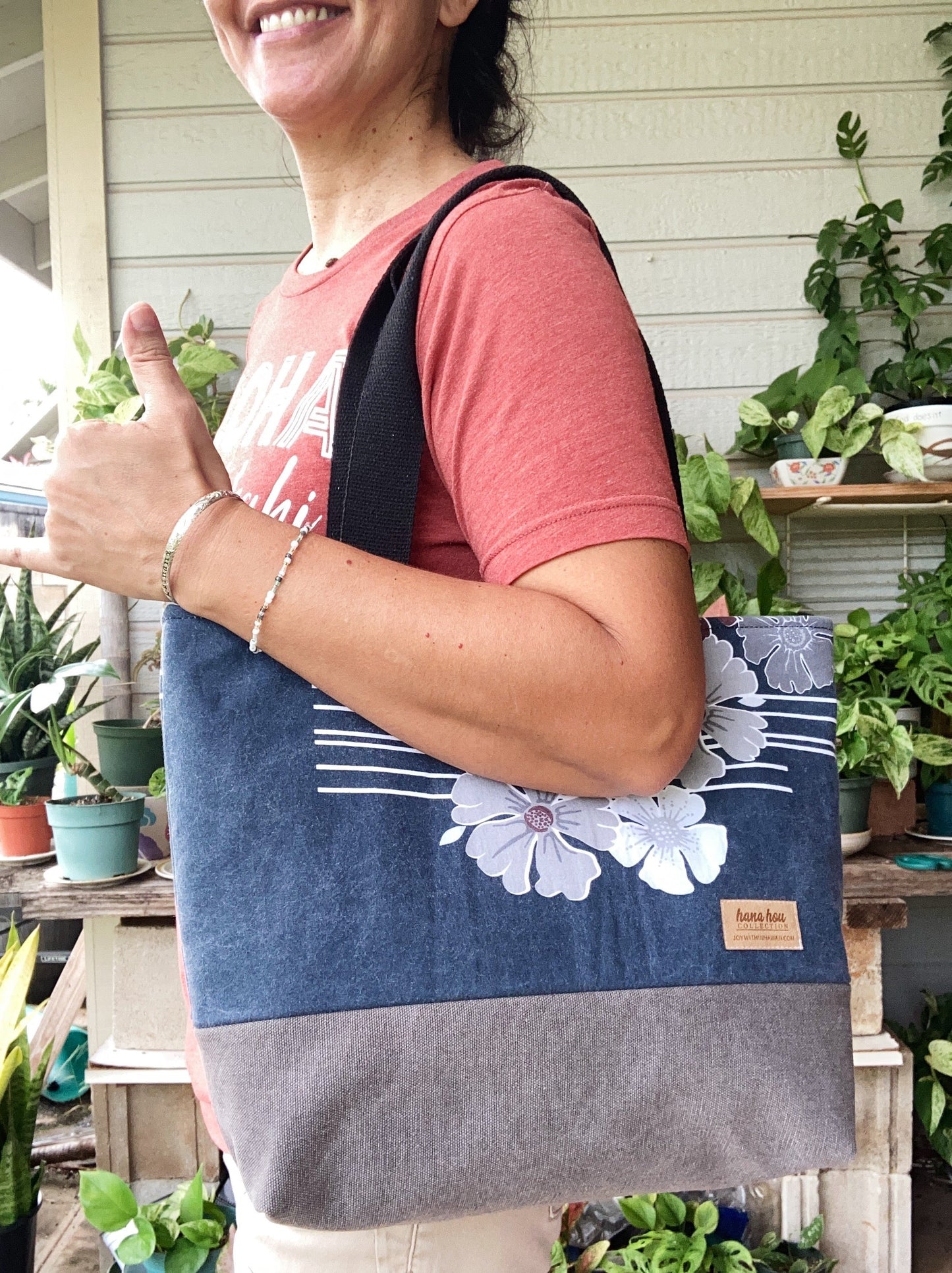 HANA HOU // Aloha Tote 001 // Made in Hawaii with pre-loved aloha shirts