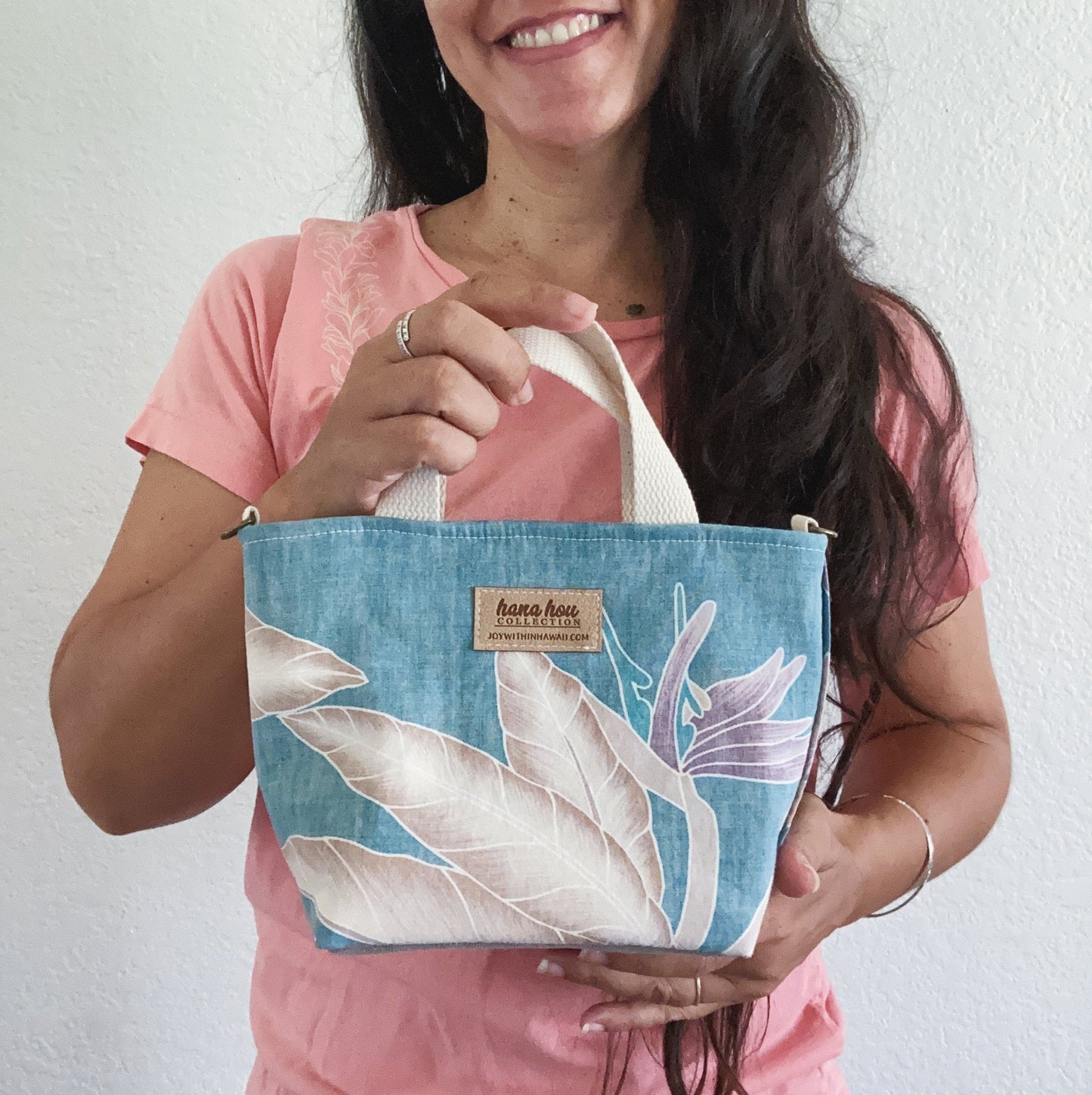 HANA HOU // Mini Tote Crossbody 005 // Made in Hawaii with pre-loved aloha shirt