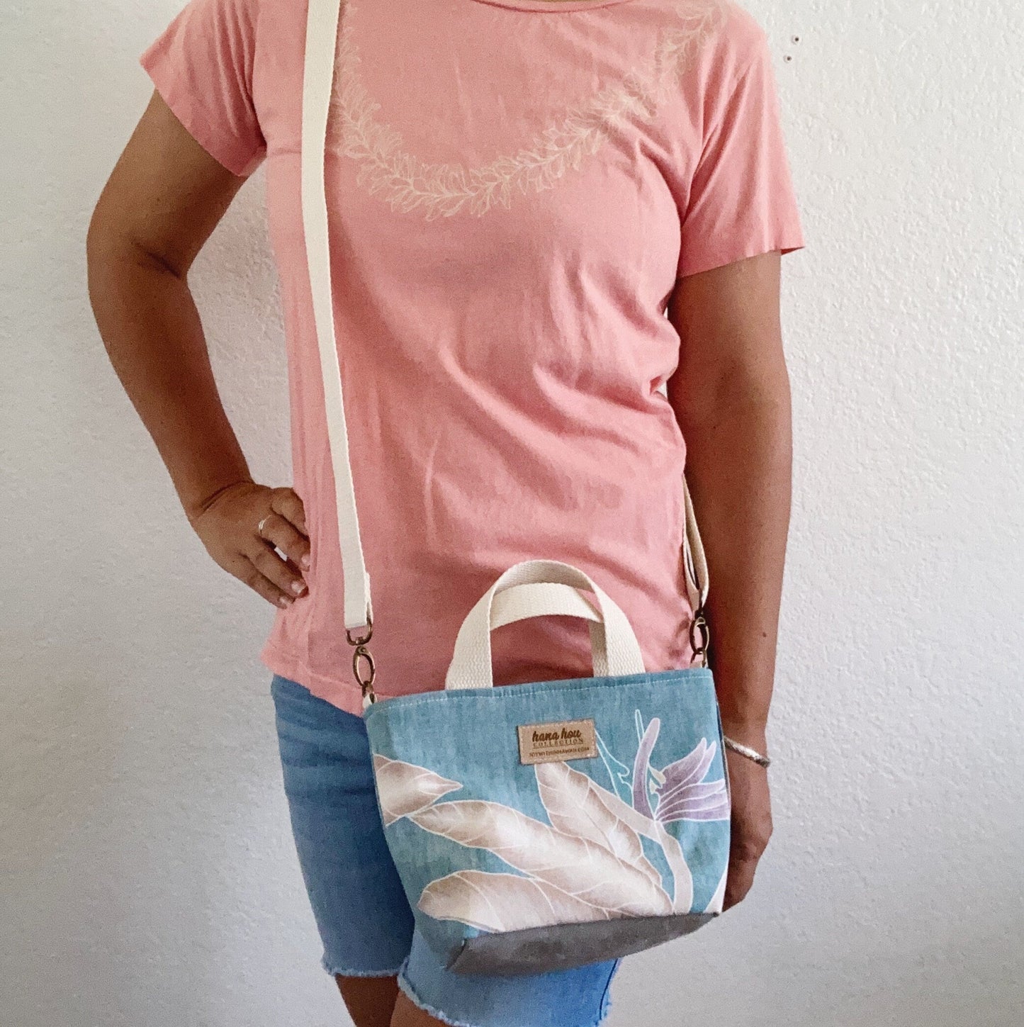 HAWAI'I ARTIST // Mini Tote Crossbody 007 // Print design by Kris Wong Design