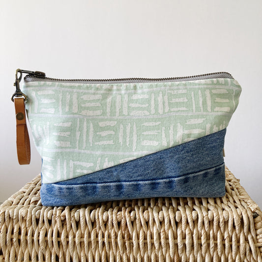 Hana Hou // Diagonal Clutch 001 // Made in Hawaii with up cycled fabrics