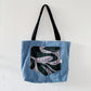 HANA HOU // REVERSIBLE! Denim Pocket Tote 002 // Made in Hawai'i with upcycled fabrics