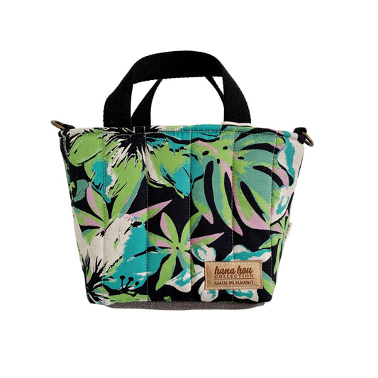 HANA HOU // PUFFY MINI CROSSBODY TOTE 004 // Made in Hawai'i with pre-loved aloha shirt