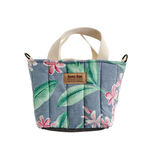 HANA HOU // PUFFY MINI CROSSBODY TOTE 009 // Made in Hawai'i with pre-loved aloha shirt
