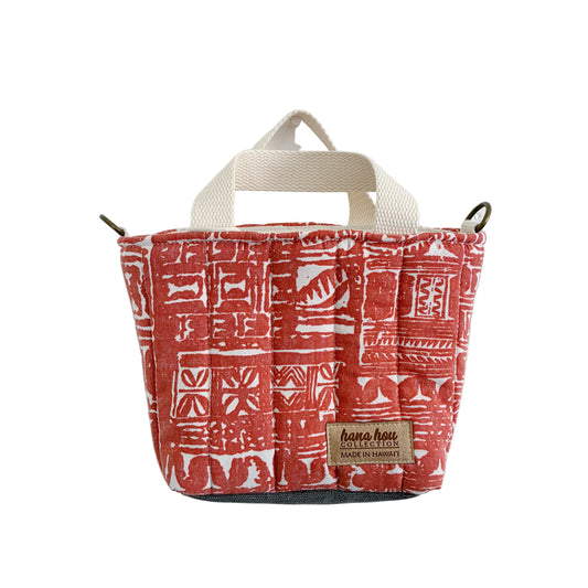 HANA HOU // PUFFY MINI CROSSBODY TOTE 003 // Made in Hawai'i with pre-loved aloha shirt