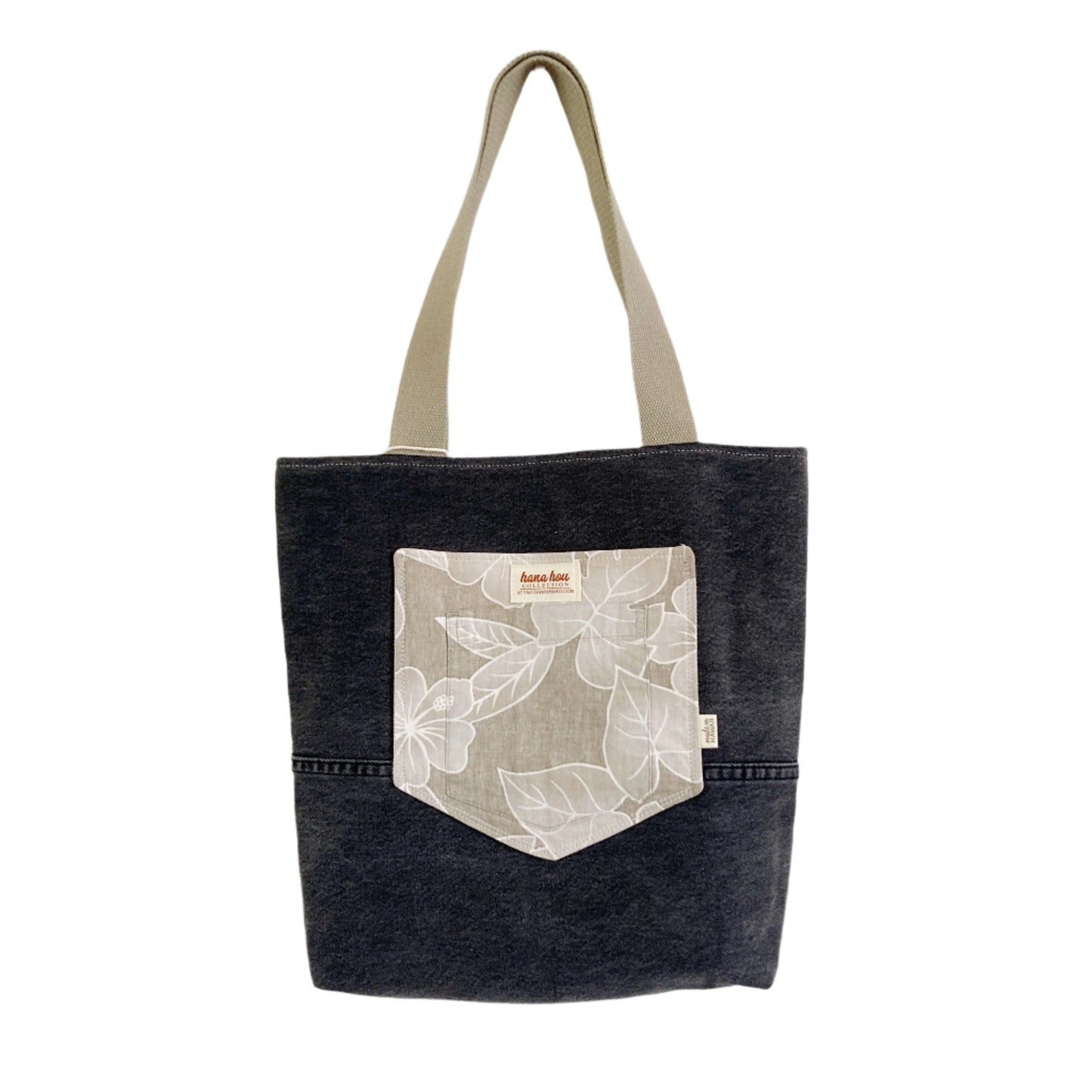 HANA HOU // Denim Pocket Tote 008 // Made in Hawai'i with upcycled fabrics