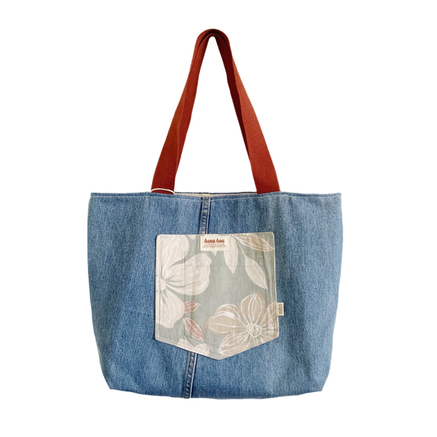 HANA HOU // Denim Pocket Tote 006 // Made in Hawai'i with upcycled fabrics