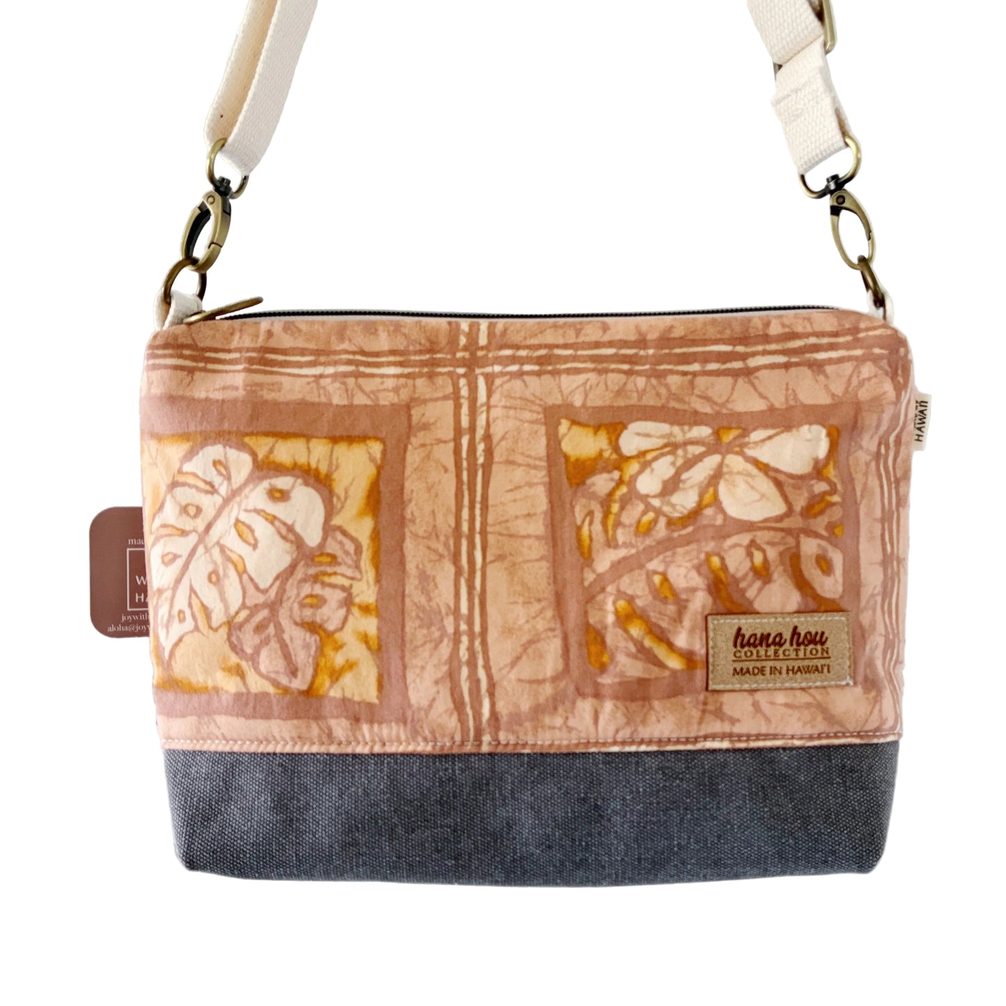 HANA HOU // Medium Crossbody  007 // Made in Hawaii with pre-loved aloha shirt