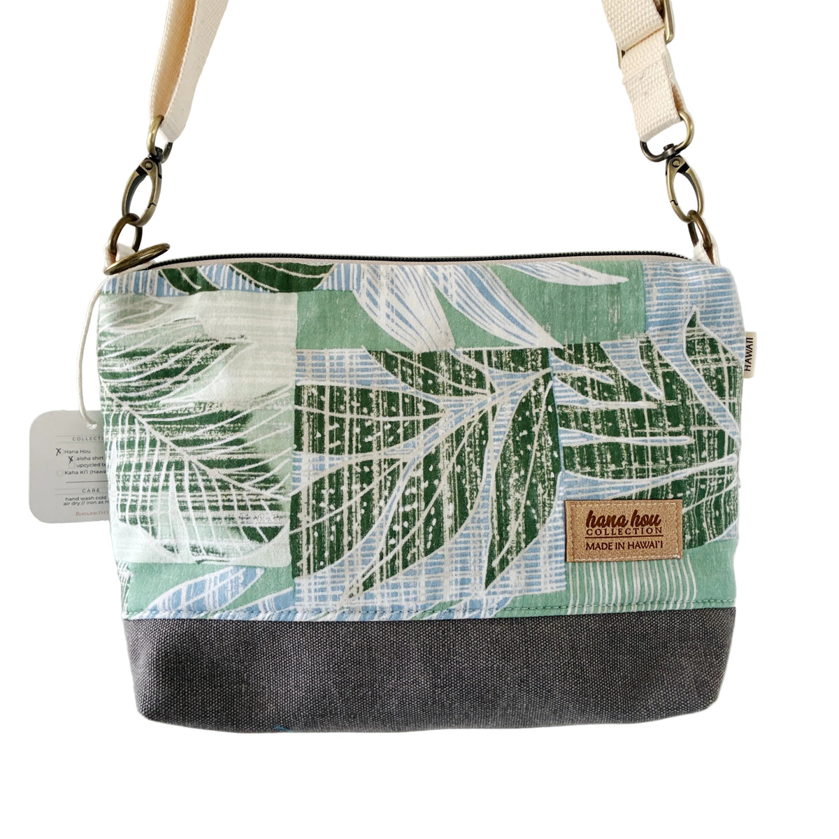 HANA HOU // Medium Crossbody  002 // Made in Hawaii with pre-loved aloha shirt
