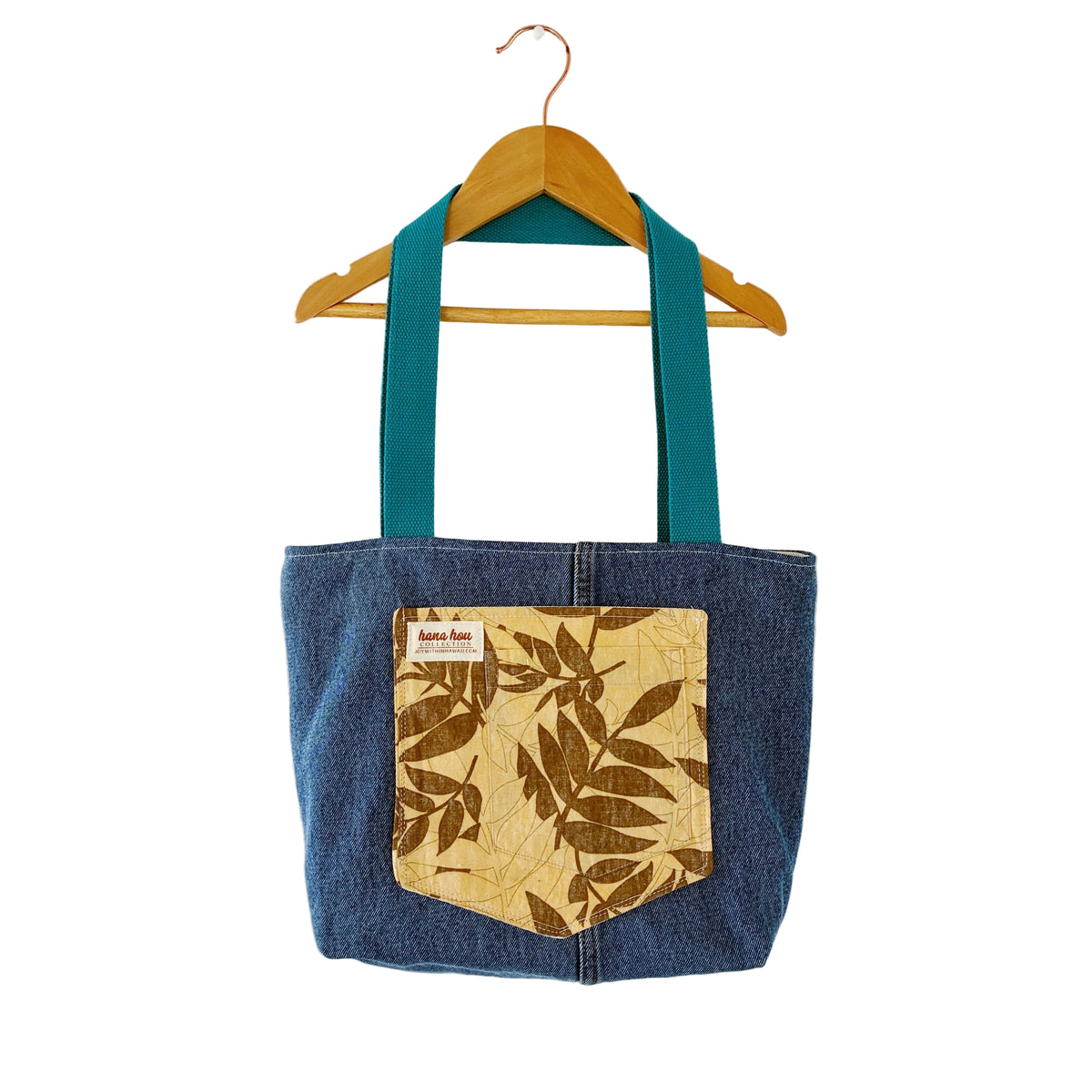 HANA HOU // Denim Pocket Tote 006 // Made in Hawai'i with upcycled fabrics
