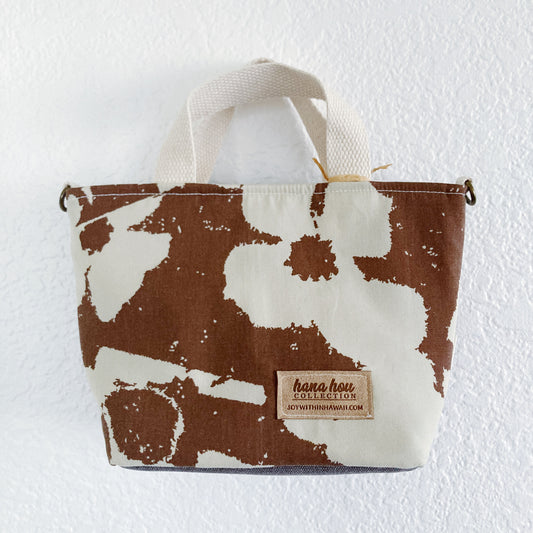 HANA HOU // Mini Tote Crossbody 002 // Made in Hawaii with pre-loved aloha shirt