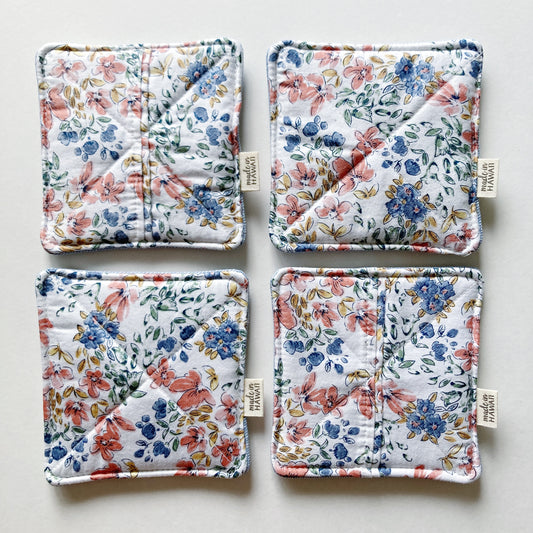 Hana Hou // Coaster Set 002 // MADE IN HAWAII with upcycled fabric