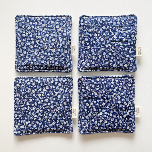 Hana Hou // Coaster Set 003 // MADE IN HAWAII with upcycled fabric