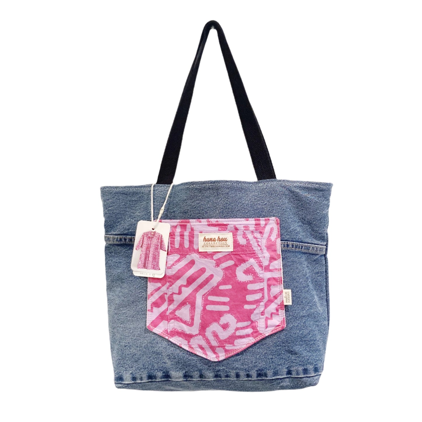 HANA HOU // Denim Pocket Tote 002 // Made in Hawai'i with upcycled fabrics