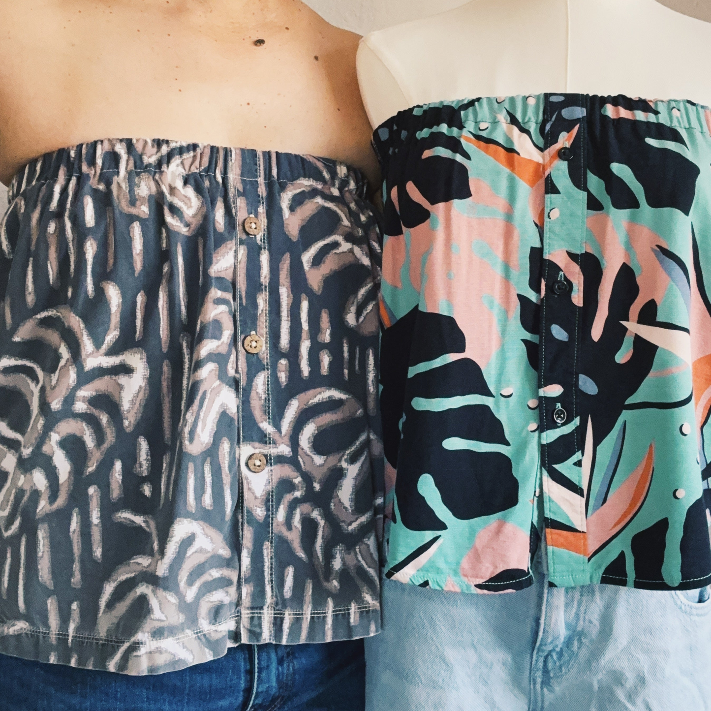HANA HOU // Coco Top 036 // Made in Hawai'i with mens size M pre-loved aloha shirt
