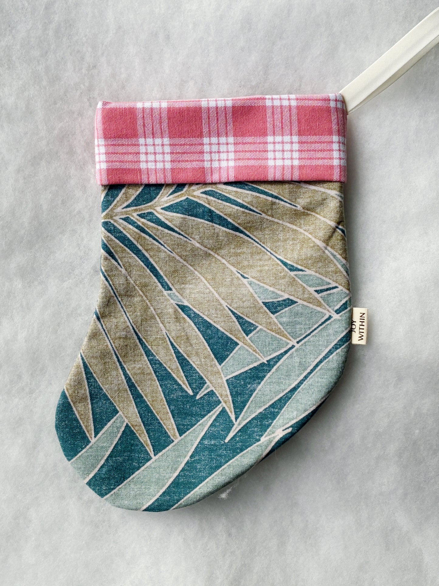 Mini Hana Hou Stocking 001 // Made with aloha shirt and palaka