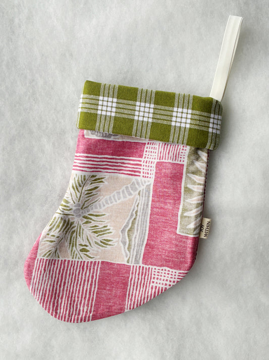 Mini Hana Hou Stocking 009 // Made with aloha shirt and palaka