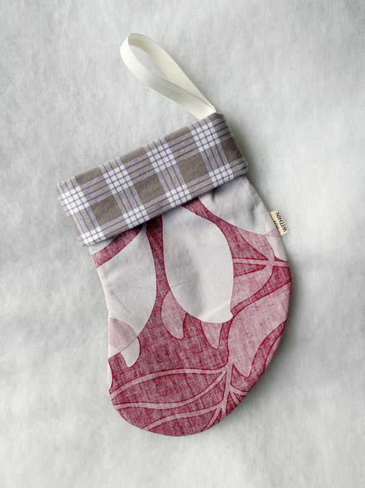 Mini Hana Hou Stocking 002 // Made with aloha shirt and palaka