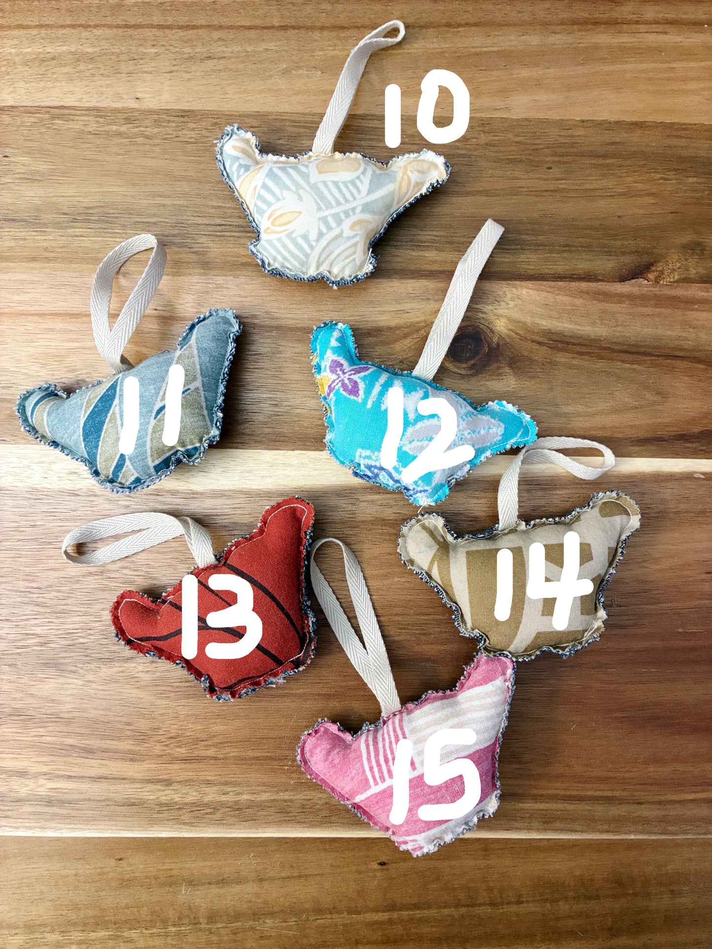 SHAKA ORNAMENT // Made in Hawai'i with preloved aloha shirts, Sig Zane off-cuts + palaka