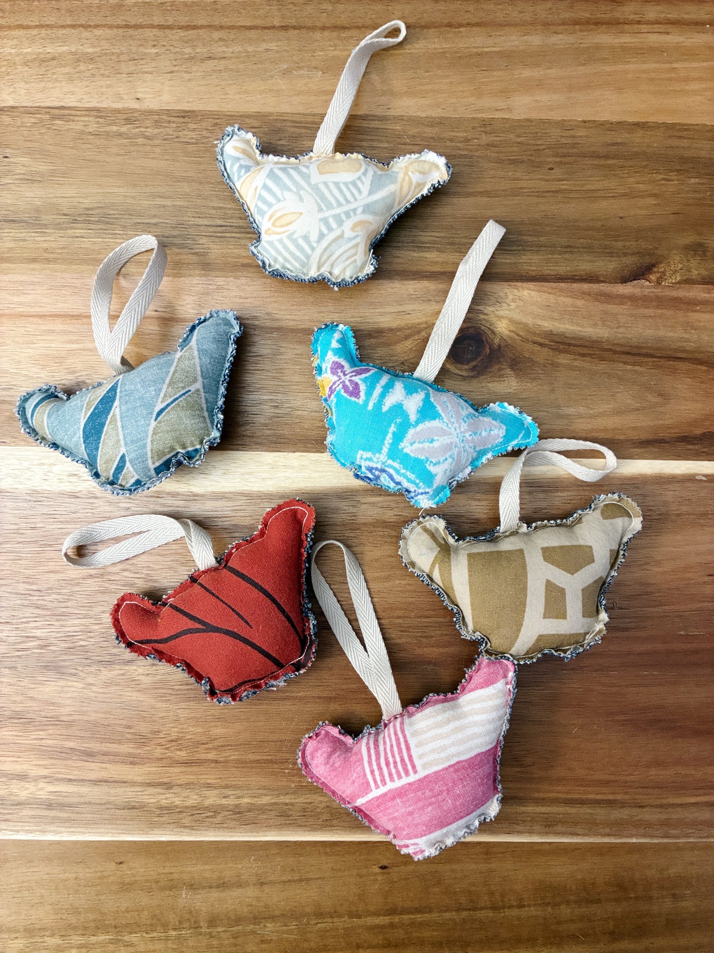 SHAKA ORNAMENT // Made in Hawai'i with preloved aloha shirts, Sig Zane off-cuts + palaka