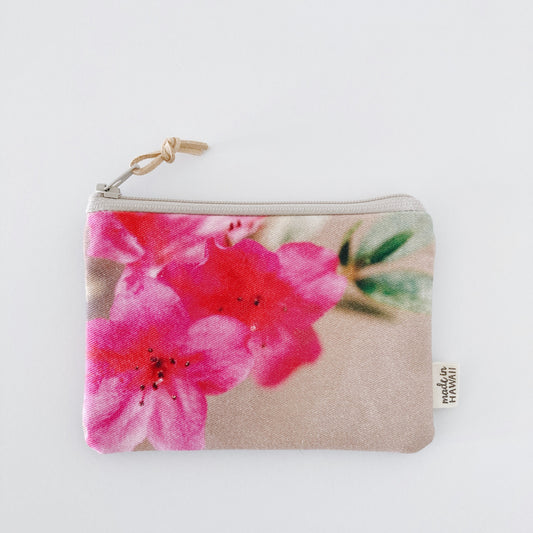 Mahea Pouch // PINK FLOWER // Made in Hawaii with Aloha